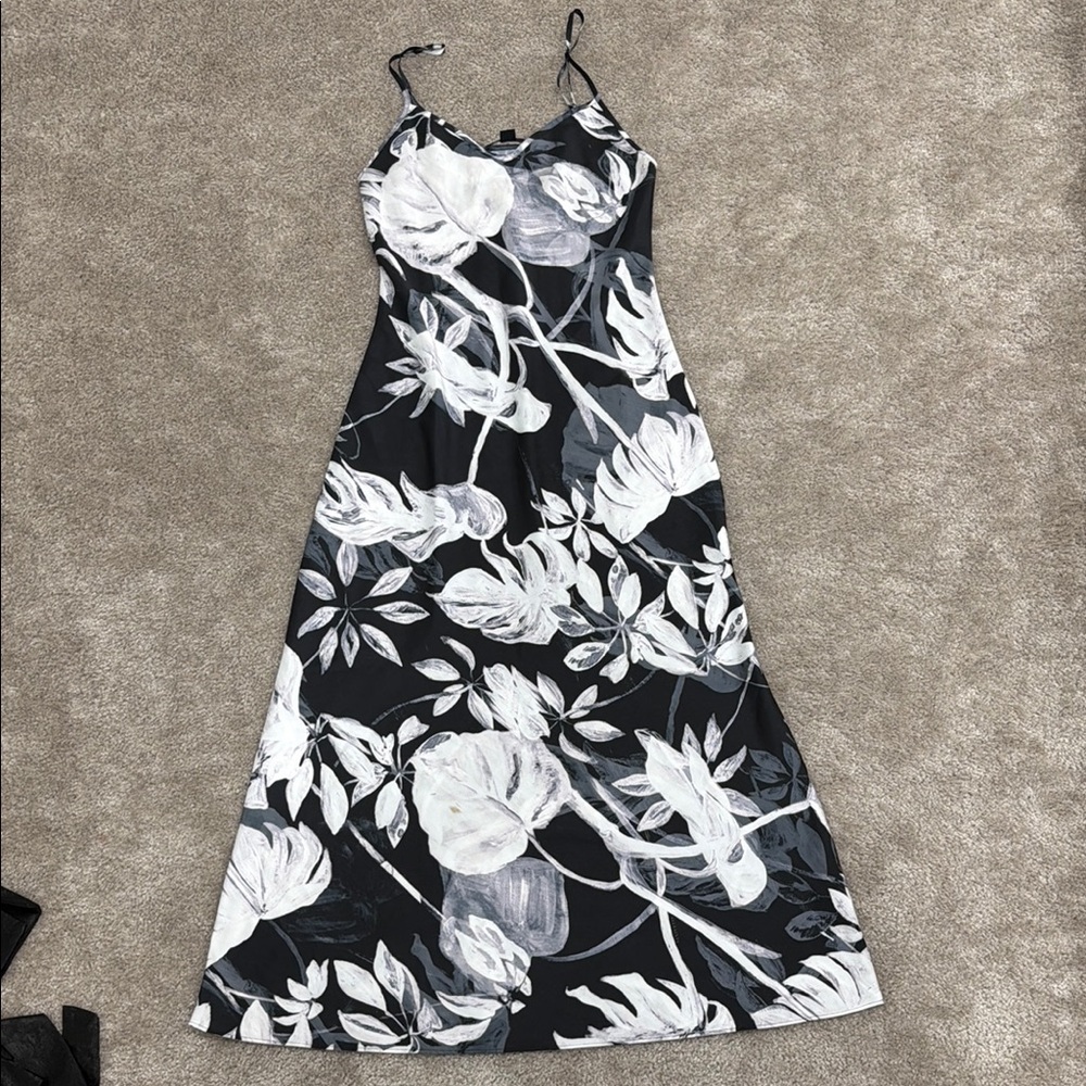 All Saints Monochrome Floral Maxi Dress